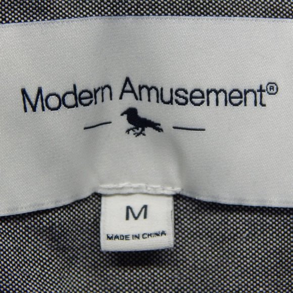 Long Sleeve Button Down Shirt Size M Mens Modern Amusement PacSun Gray - Picture 7 of 11